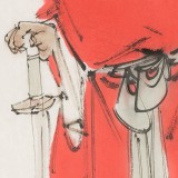 【已售】連紅武 四尺三開《鎮(zhèn)宅圖》 徐悲鴻畫院華北分院副院長