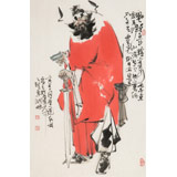 【已售】連紅武 四尺三開《鎮(zhèn)宅圖》 徐悲鴻畫院華北分院副院長