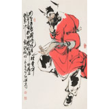 【已售】連紅武 四尺三開《鎮(zhèn)宅圖》 徐悲鴻畫院華北分院副院長