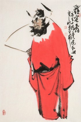 【已售】連紅武 四尺三開《鎮(zhèn)宅圖》 徐悲鴻畫院華北分院副院長