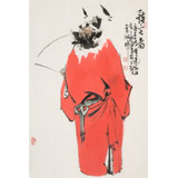 【已售】連紅武 四尺三開《鎮(zhèn)宅圖》 徐悲鴻畫院華北分院副院長