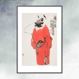 【已售】連紅武 四尺三開《鎮(zhèn)宅圖》 徐悲鴻畫院華北分院副院長