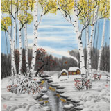 何一鳴 四尺斗方《瑞雪豐年》 冰雪畫(huà)派畫(huà)家 師從于志學(xué)