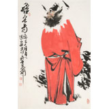 【已售】連紅武 四尺三開《鎮(zhèn)宅圖》 徐悲鴻畫院華北分院副院長