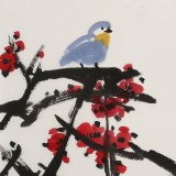 王永剛 斗方小品《賞春》 78歲國家一級美術(shù)師（詢價(jià)）