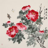 【已售】陳薪名 四尺斗方《國色天香》 中美協(xié)會員 第六屆全國花鳥畫展金獎獲得者