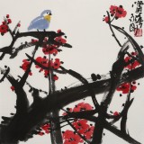 王永剛 斗方小品《賞春》 78歲國家一級美術(shù)師（詢價(jià)）