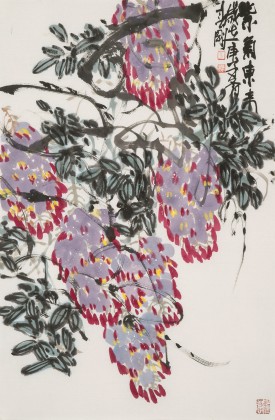 崔春剛 四尺三開(kāi)《紫氣東來(lái)》 青年才俊 中國(guó)當(dāng)代書(shū)畫(huà)研究院理事