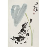 庾超然 四尺三開《有余圖》 黃鶴樓書畫院院長