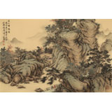 吳顯剛 四尺三開《溪山歸隱圖》 貴州七星關(guān)美協(xié)主席