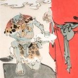 【已售】連紅武 四尺《鐘馗神威》 徐悲鴻畫院華北分院副院長