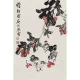 庾超然 四尺三開《得利圖》 黃鶴樓書畫院院長