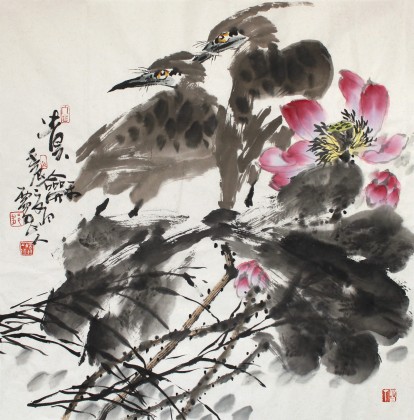 四川美協(xié)會員西蜀山人四尺斗方《荷香》