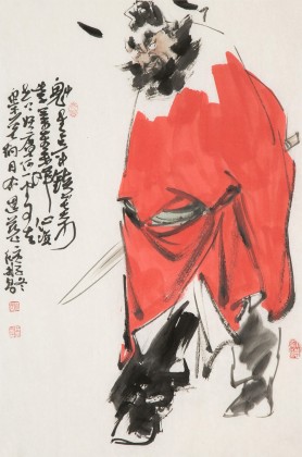 【已售】連紅武 四尺三開《鎮(zhèn)宅圖》 徐悲鴻畫院華北分院副院長(zhǎng)