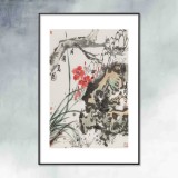 崔春剛 四尺三開《花開富貴》 青年才俊 中國當(dāng)代書畫研究院理事