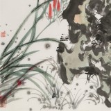 崔春剛 四尺三開《花開富貴》 青年才俊 中國當(dāng)代書畫研究院理事