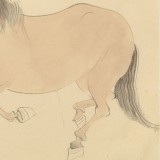 曹建濤 四尺三開《馬到成功》 獨(dú)具特色水墨人物畫家