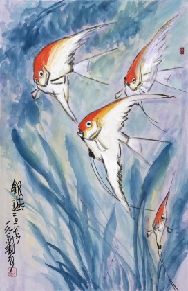 王永剛 四尺三開《銀燕》 78歲國家一級(jí)美術(shù)師（詢價(jià)）