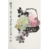 庾超然 四尺三開《碩果圖》 黃鶴樓書畫院院長