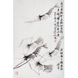 【已售】王守義 四尺三開《蝦趣圖》 中書協(xié)會(huì)員 齊白石研究會(huì)會(huì)員