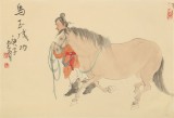 曹建濤 四尺三開《馬到成功》 獨(dú)具特色水墨人物畫家
