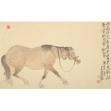 曹建濤 四尺三開《駿馬圖》 獨具特色水墨人物畫家