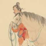 曹建濤 四尺三開《馬到成功》 獨(dú)具特色水墨人物畫家